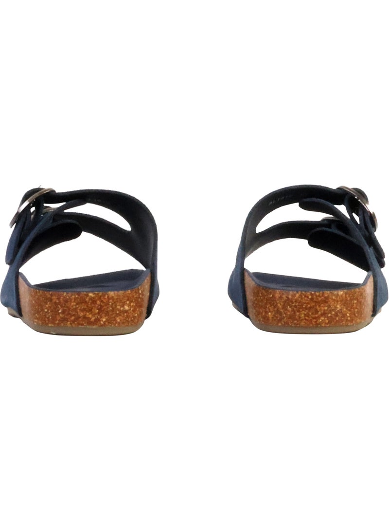 Mules Cuir The Divine Factory Alénoa Bleu marine - Kiabi