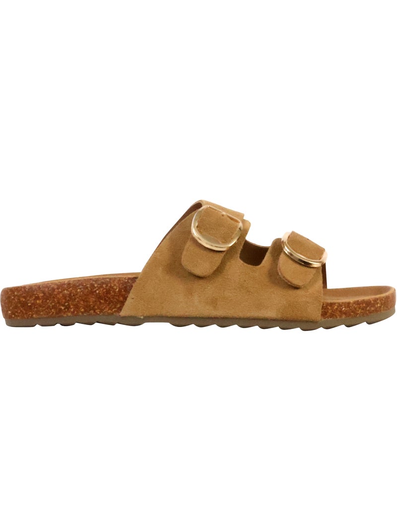 Mules Cuir The Divine Factory Alénoa Camel - Kiabi