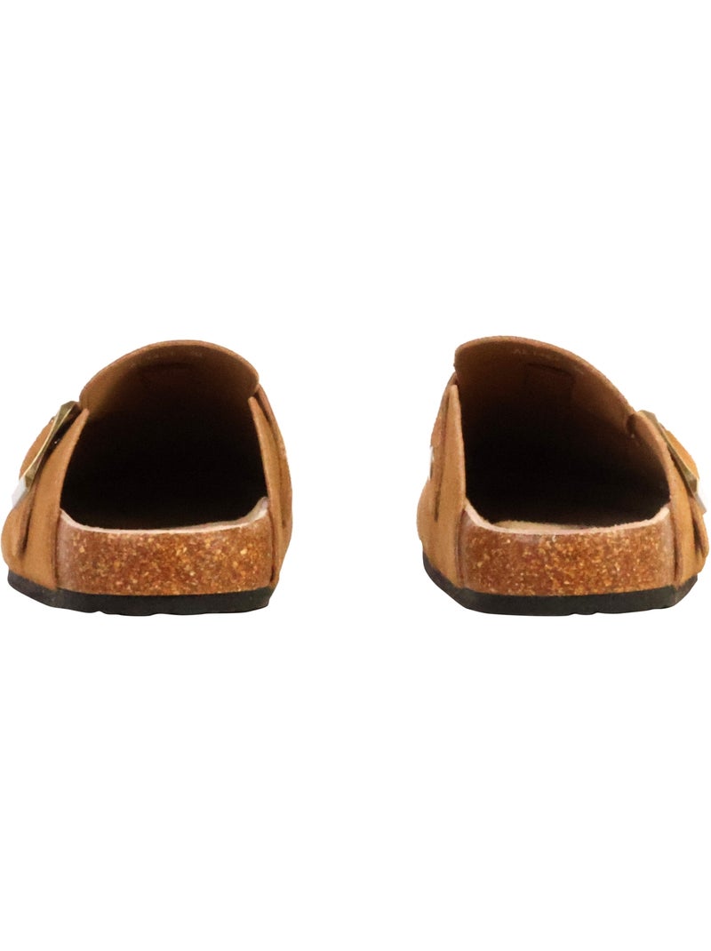 Mules Cuir The Divine Factory Alénoa Camel - Kiabi