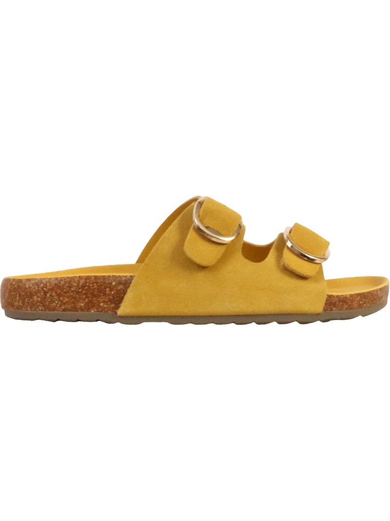 Mules Cuir The Divine Factory Alénoa Jaune - Kiabi