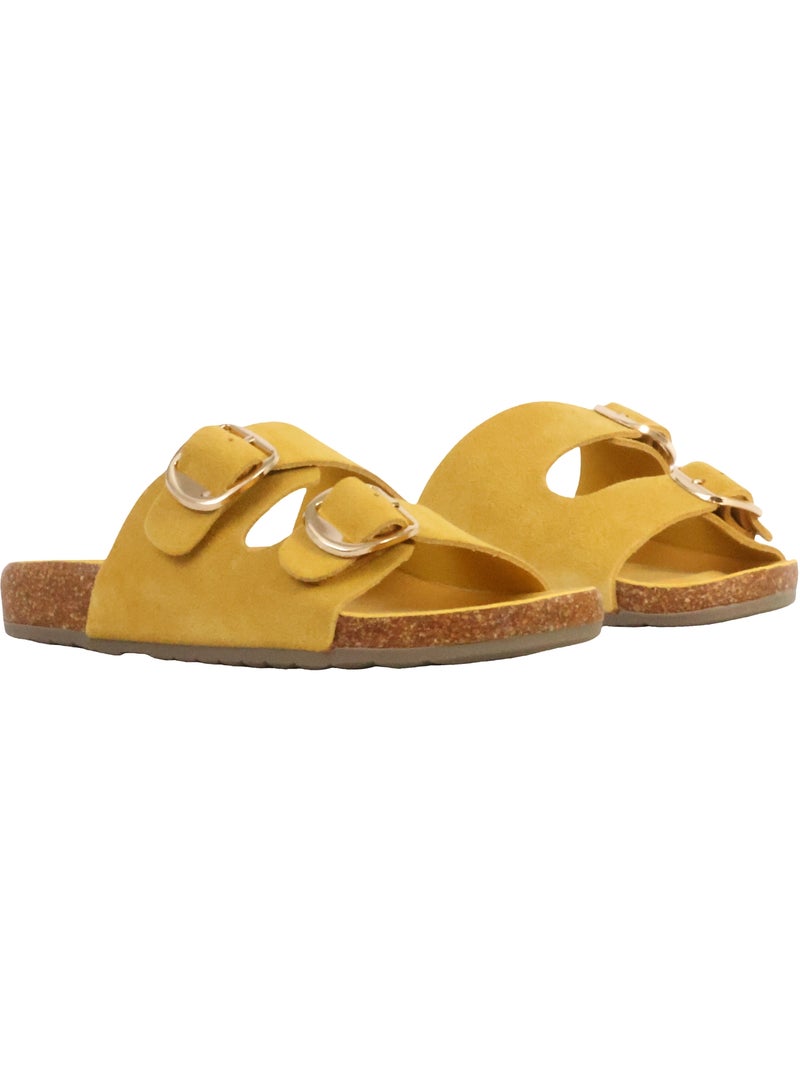 Mules Cuir The Divine Factory Alénoa Jaune - Kiabi