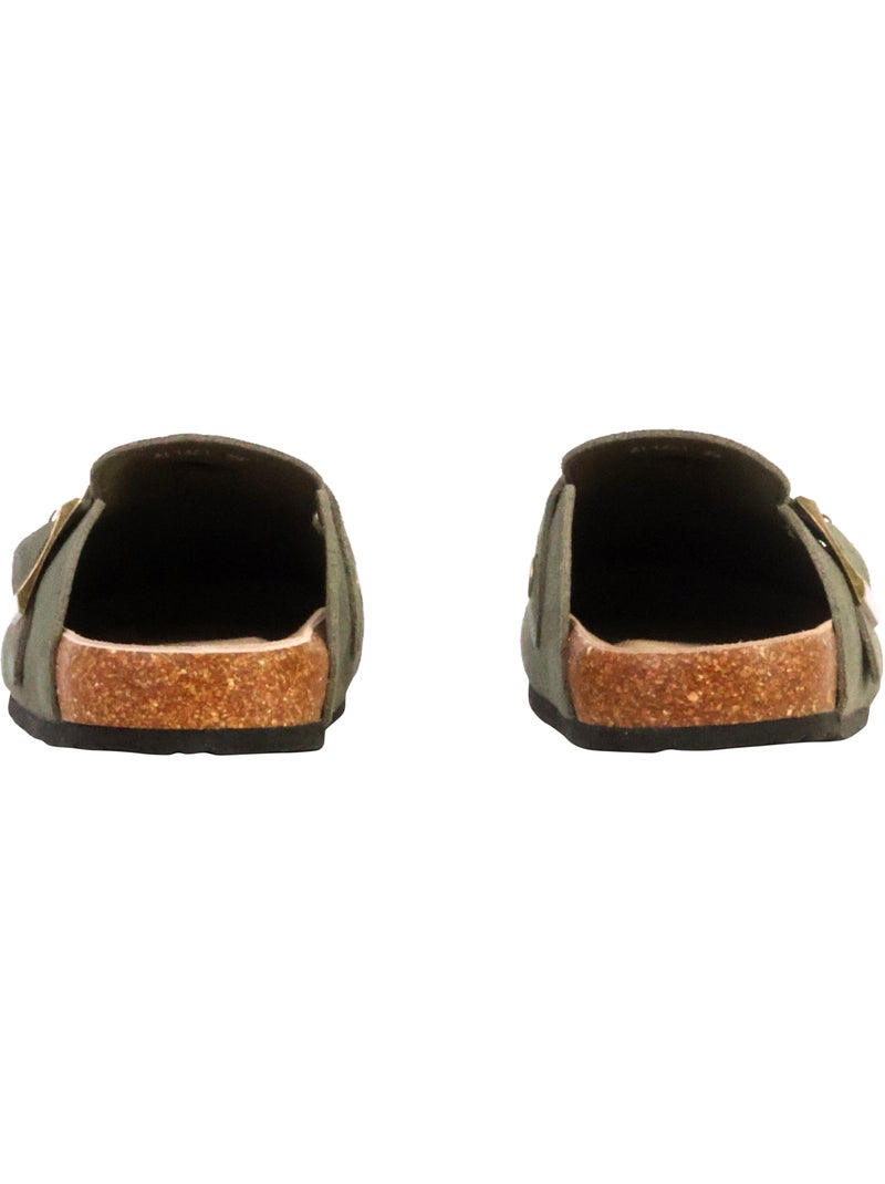 Mules Cuir The Divine Factory Alénoa Kaki - Kiabi