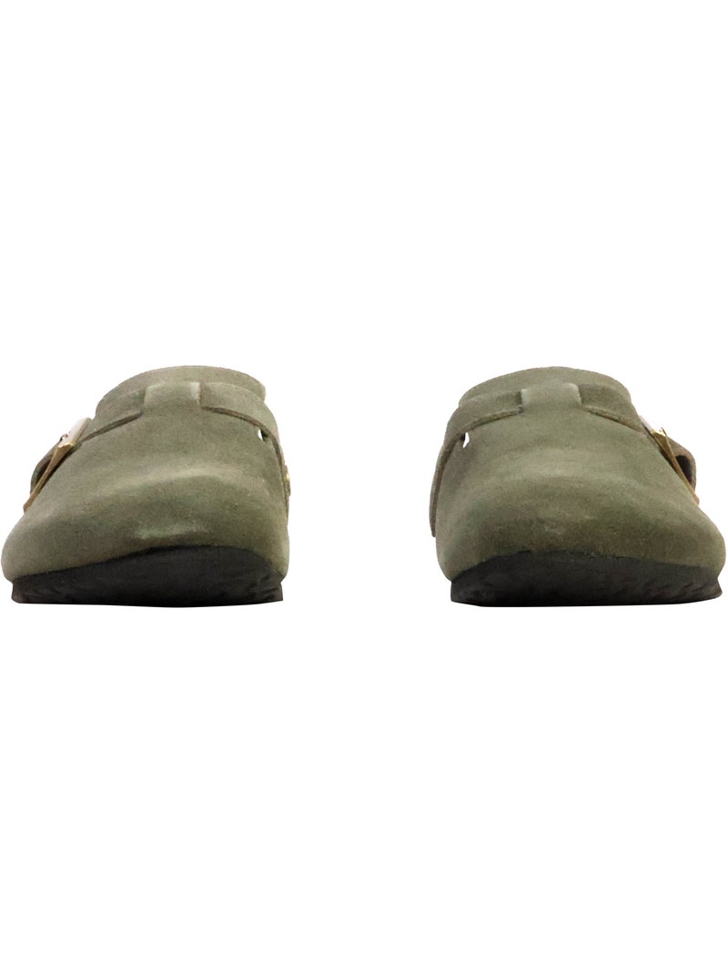 Mules Cuir The Divine Factory Alénoa Kaki - Kiabi