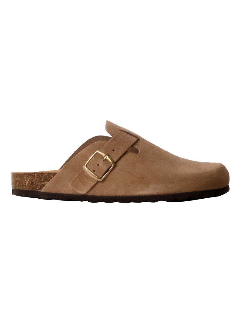 Mules Cuir The Divine Factory Boreal Taupe - Kiabi
