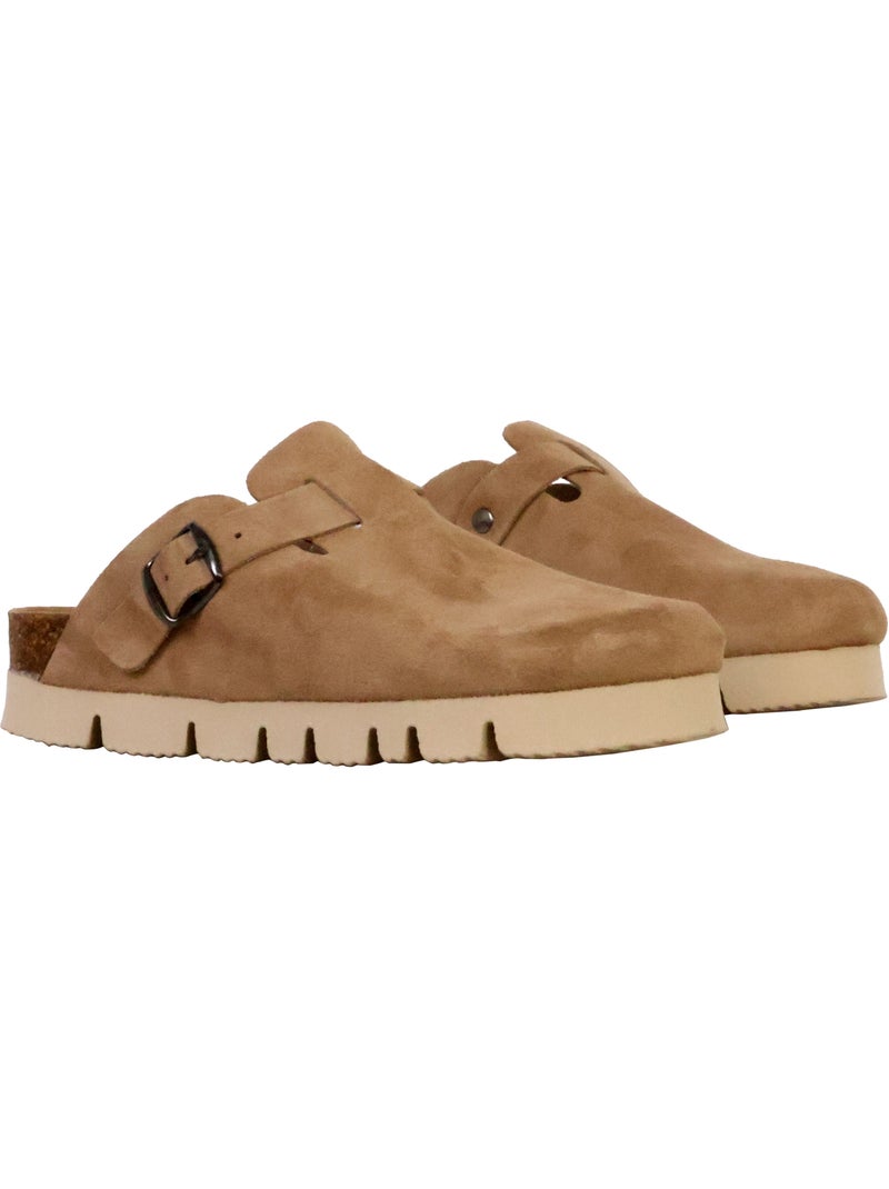 Mules Cuir The Divine Factory Eden Taupe - Kiabi
