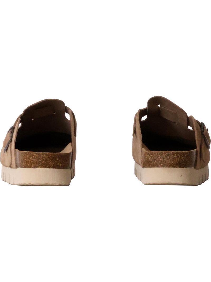 Mules Cuir The Divine Factory Eden Taupe - Kiabi