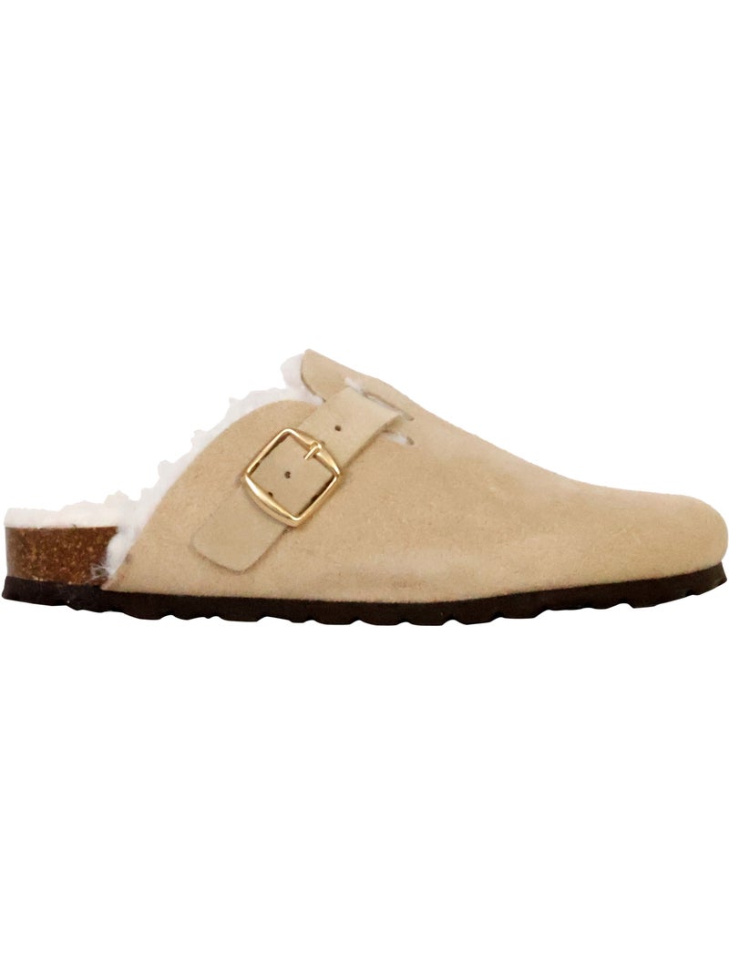 Mules Cuir The Divine Factory Joana Beige - Kiabi