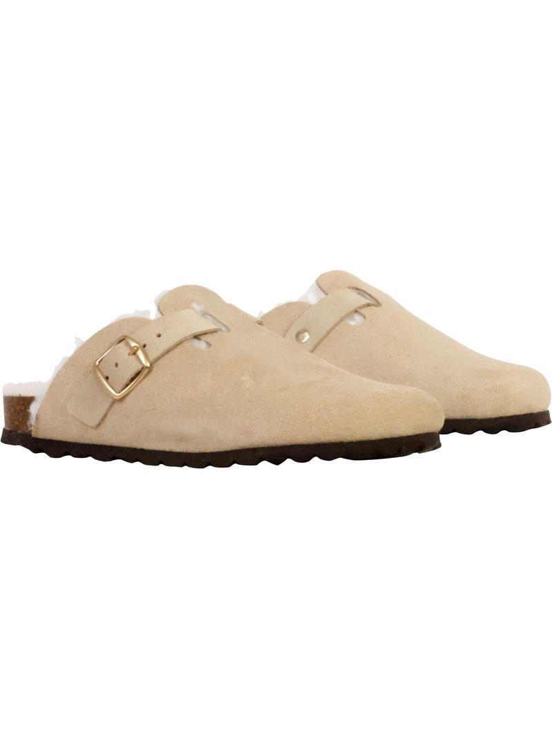 Mules Cuir The Divine Factory Joana Beige - Kiabi