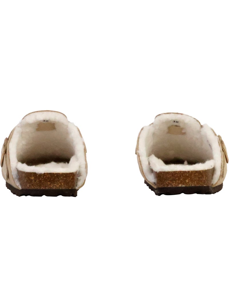Mules Cuir The Divine Factory Joana Beige - Kiabi