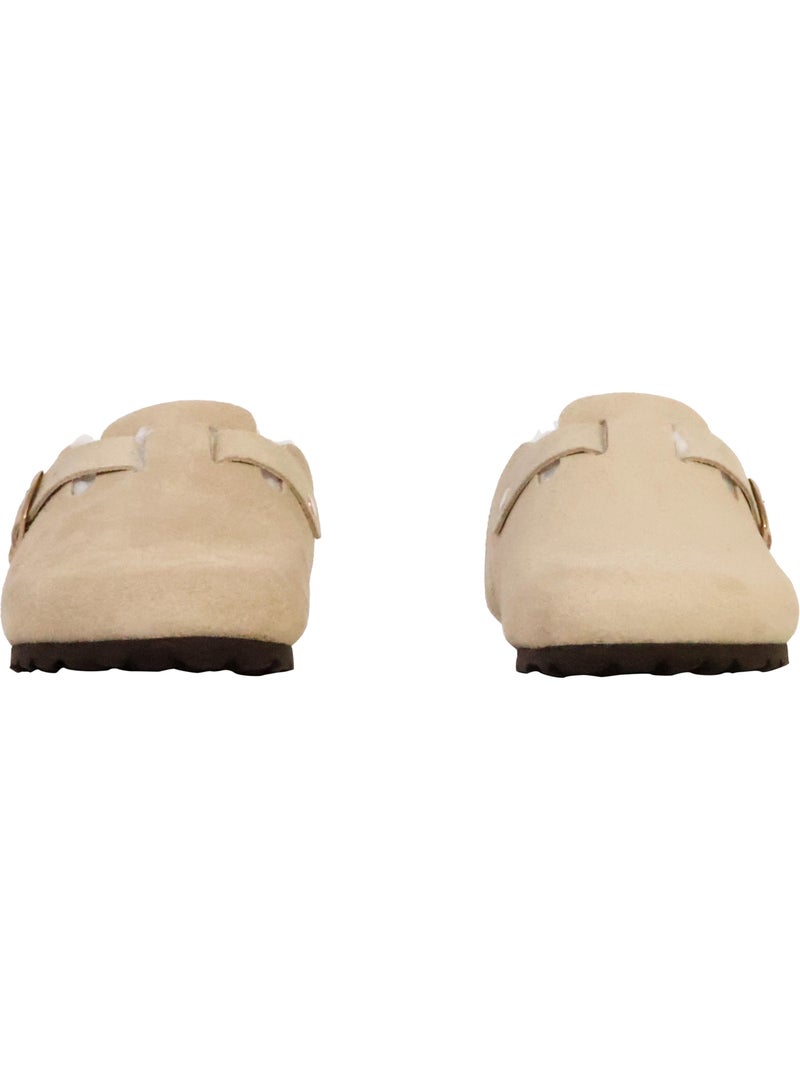 Mules Cuir The Divine Factory Joana Beige - Kiabi