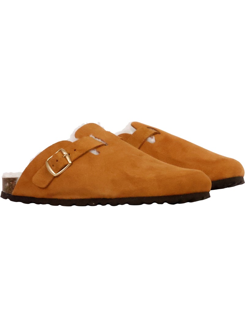 Mules Cuir The Divine Factory Joana Camel - Kiabi