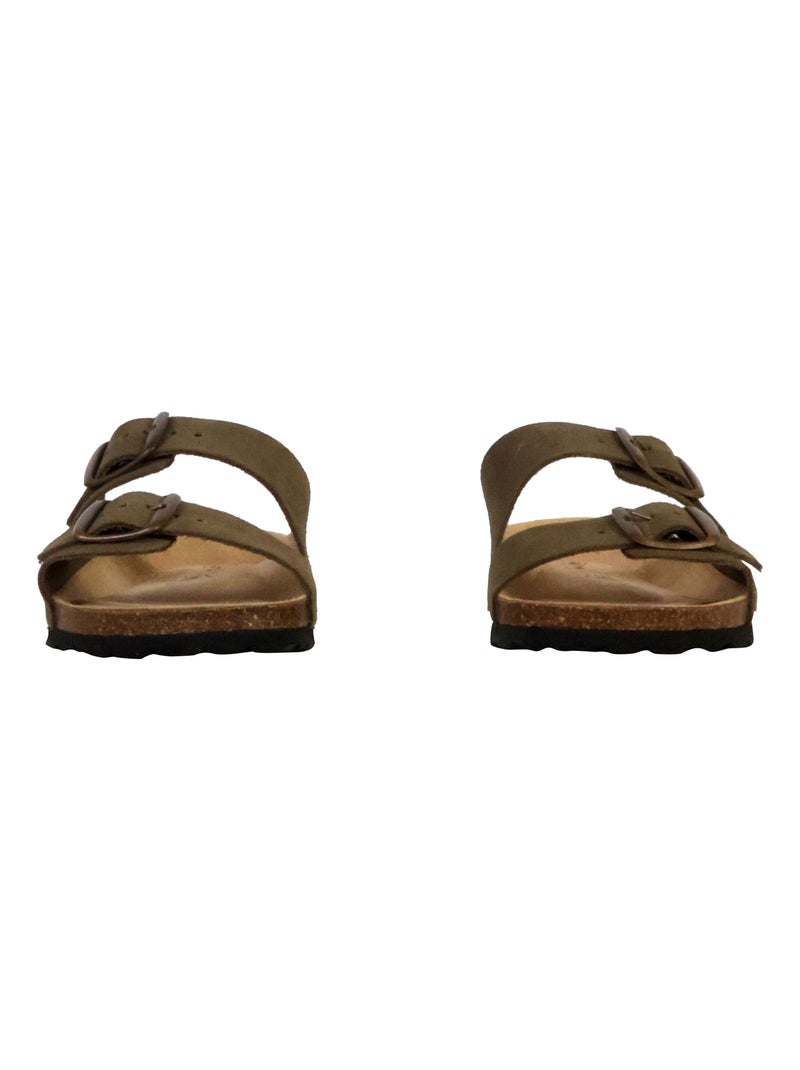 Mules Cuir The Divine Factory Mystral Kaki - Kiabi