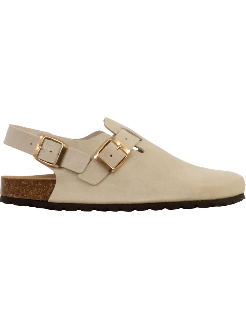 Mules Cuir The Divine Factory Noga Boreal BS Edge Beige - Kiabi