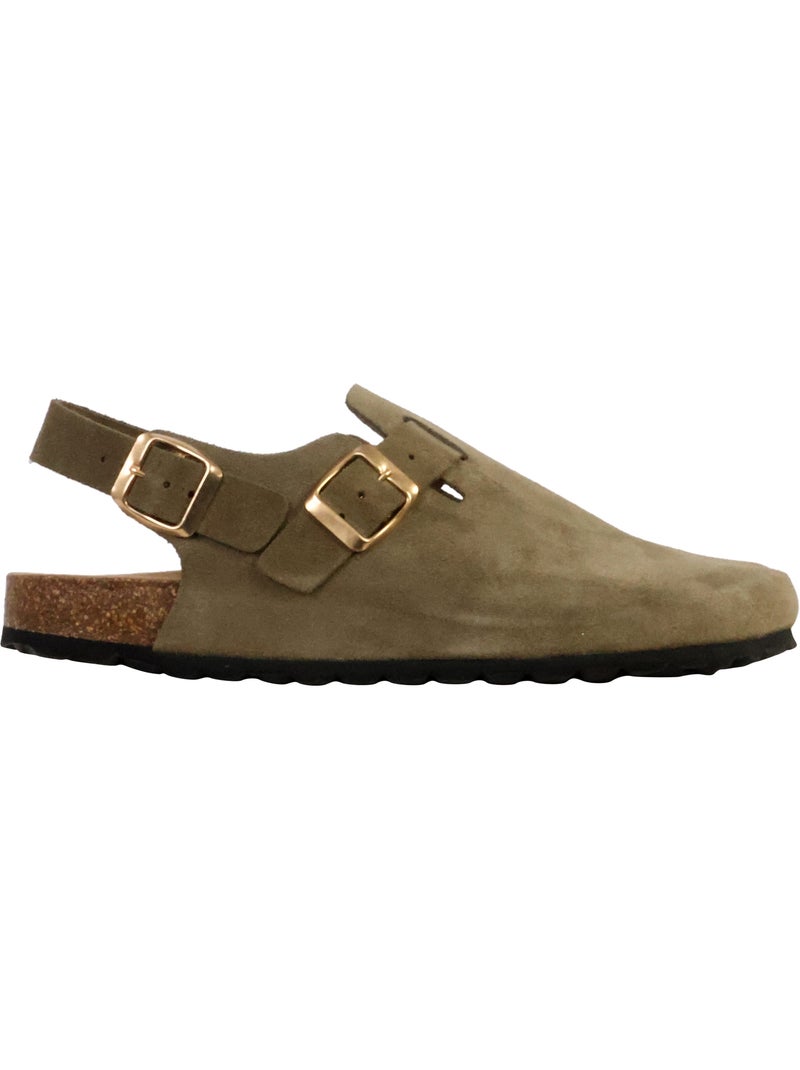 Mules Cuir The Divine Factory Noga Boreal BS Edge Kaki - Kiabi