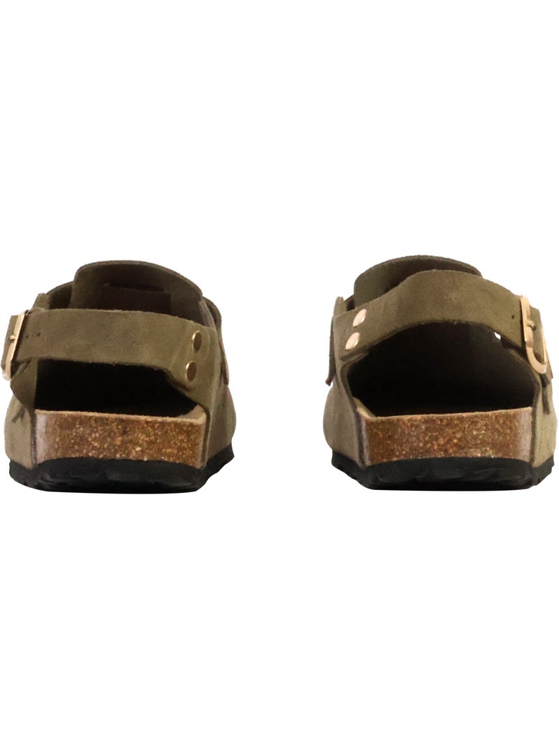 Mules Cuir The Divine Factory Noga Boreal BS Edge Kaki - Kiabi