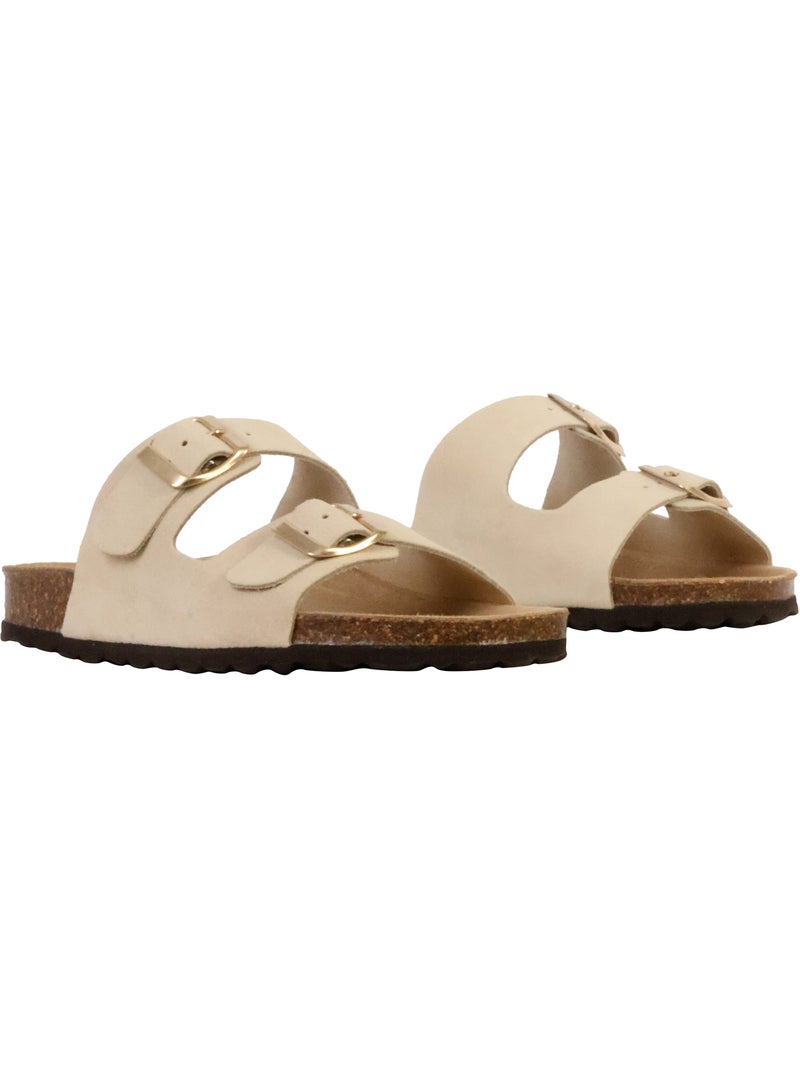 Mules Cuir The Divine Factory Noga Sierra Edge Beige - Kiabi