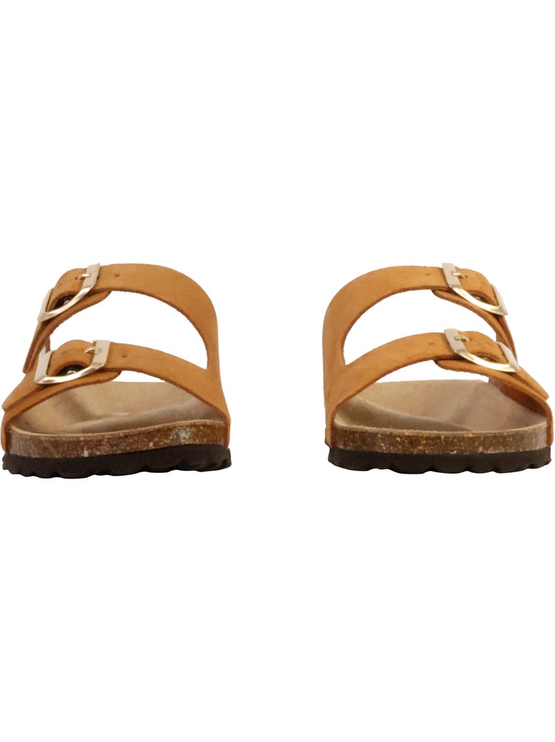 Mules Cuir The Divine Factory Noga Sierra Edge Camel - Kiabi