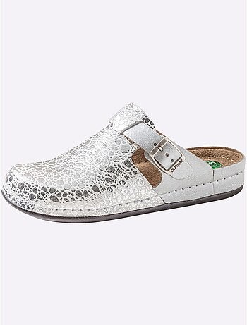 Mules Cuir Vachette Gaufré - Taille Standard - helline