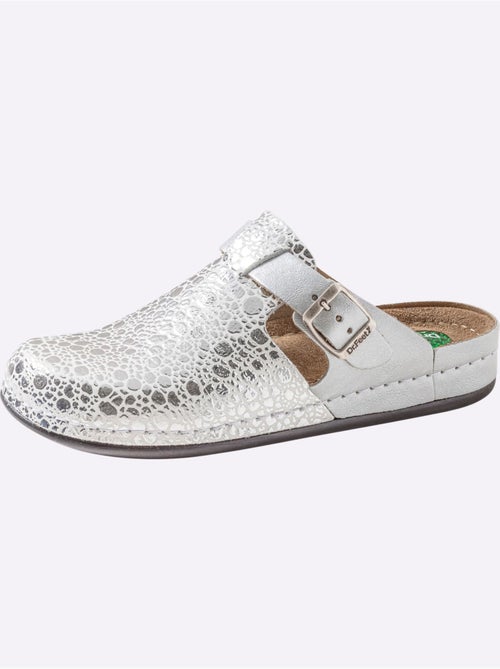 Mules Cuir Vachette Gaufré - Taille Standard - helline - Kiabi