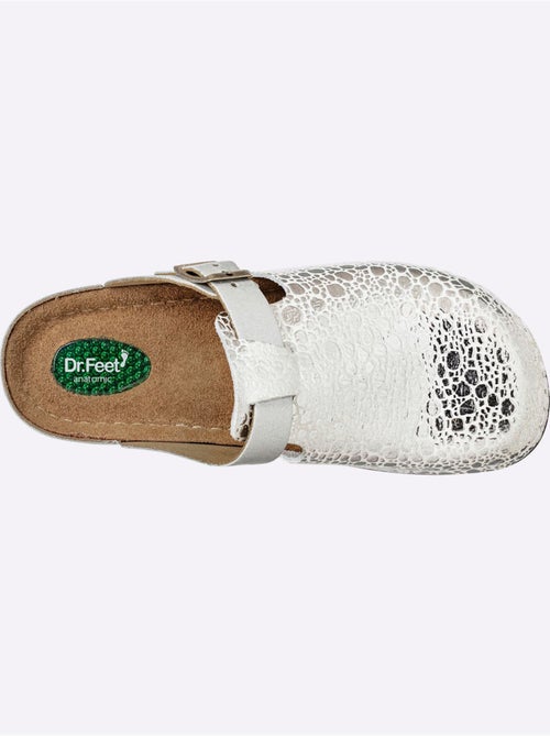 Mules Cuir Vachette Gaufré - Taille Standard - helline - Kiabi