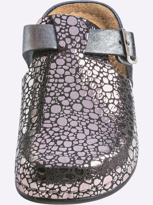 Mules Cuir Vachette Gaufré - Taille Standard - helline - Kiabi