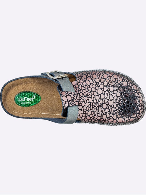 Mules Cuir Vachette Gaufré - Taille Standard - helline - Kiabi
