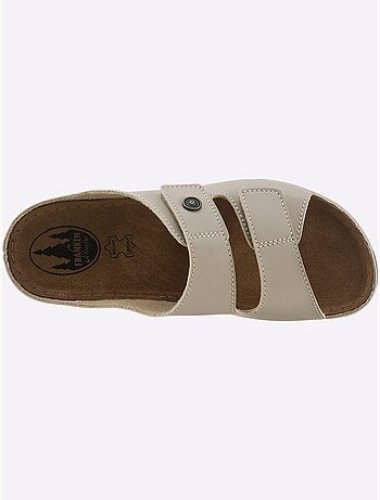 Mules à deux fermetures auto-agrippantes et semelle en cuir - Taille standard - Witt