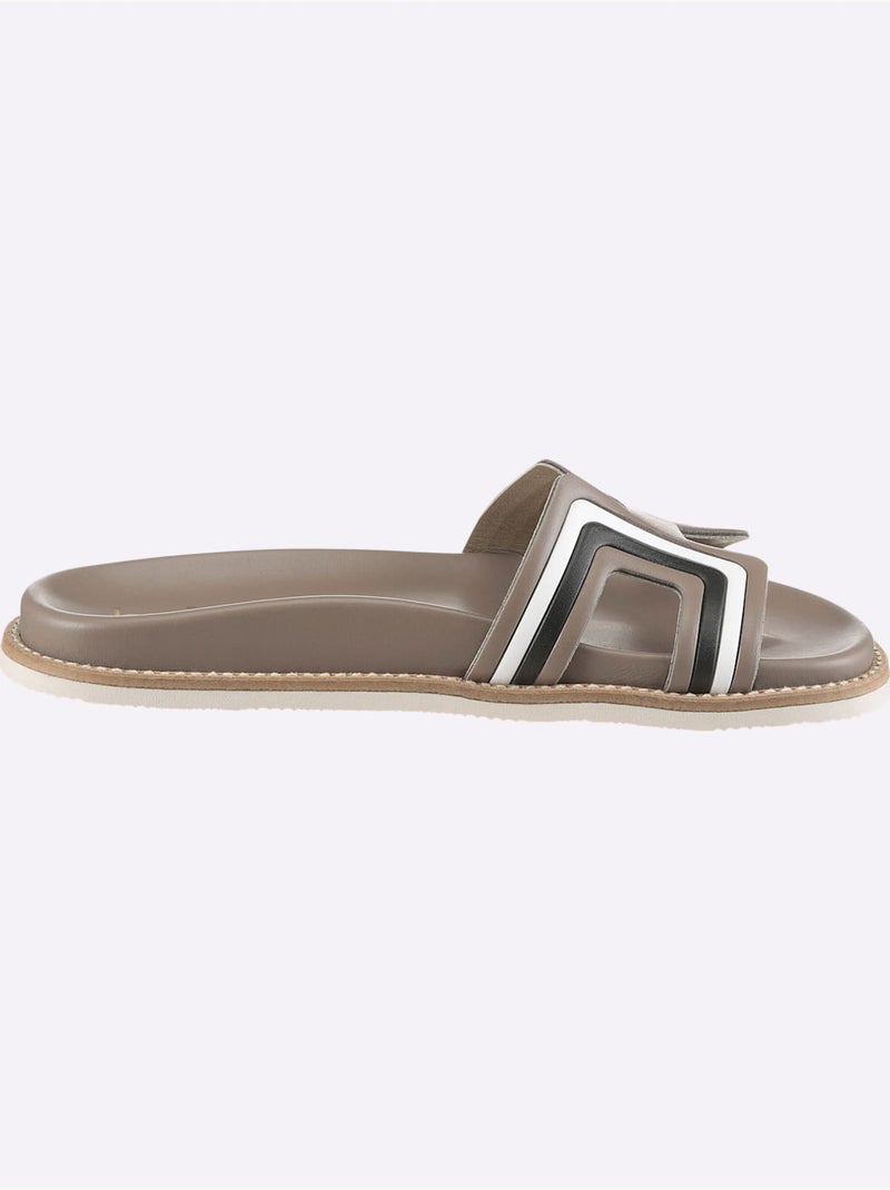Mules De Fabrication Espagnole - Taille Standard - helline Gris Blanc - Kiabi