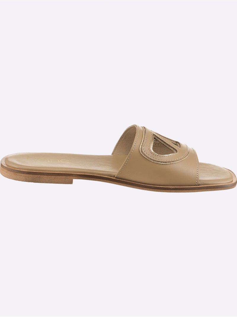 Mules De Fabrication Espagnole - Taille Standard - Helline Gris taupe - Kiabi