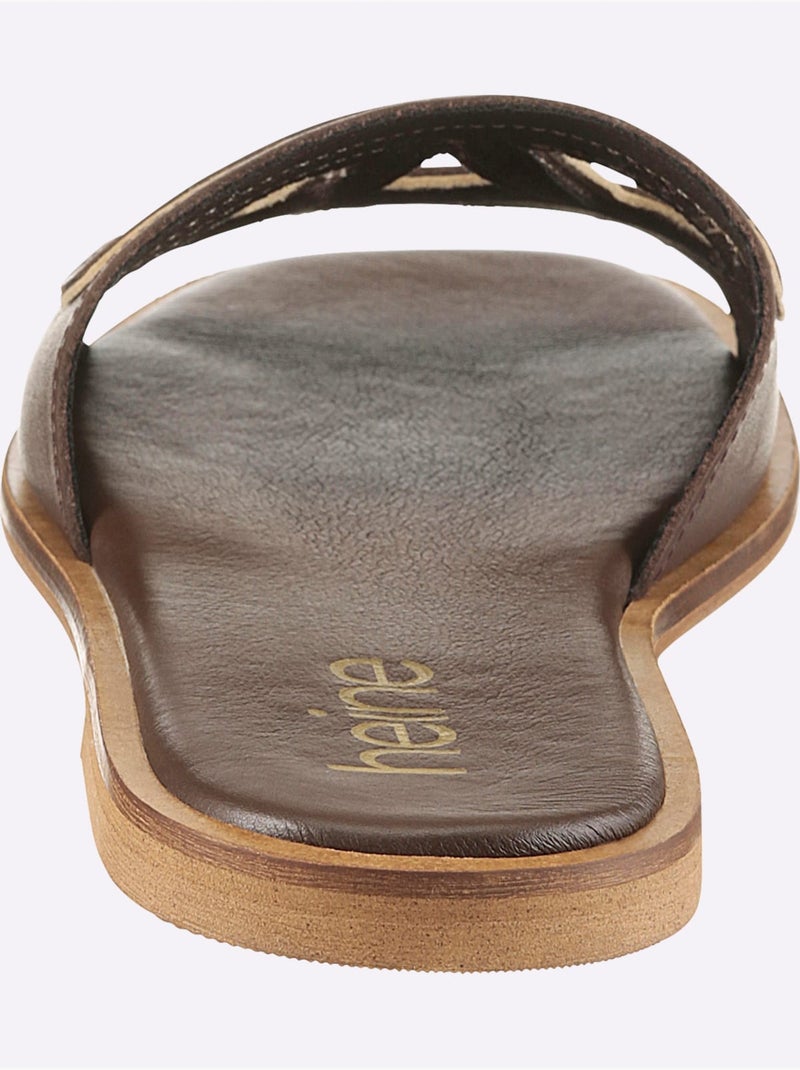 Mules De Fabrication Espagnole - Taille Standard - Helline Marron - Kiabi