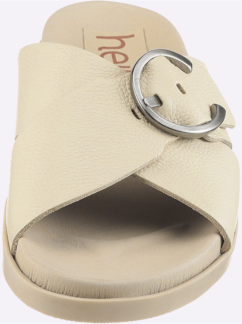 Mules De Fabrication Portugaise - Taille Standard - Helline Crème - Kiabi