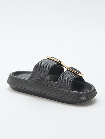 Mules de piscine avec boucles en strass