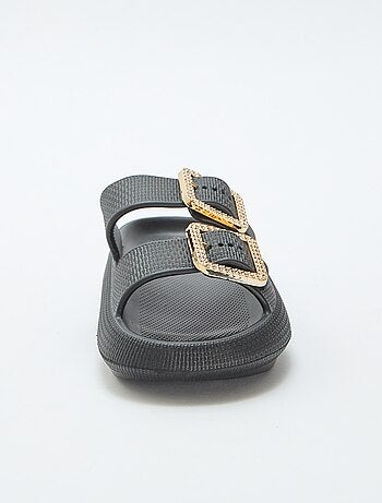 Mules de piscine avec boucles en strass