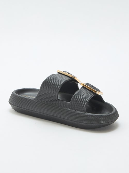 Mules de piscine avec boucles en strass - Kiabi