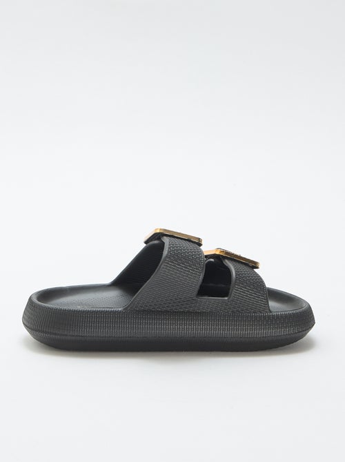 Mules de piscine avec boucles en strass - Kiabi