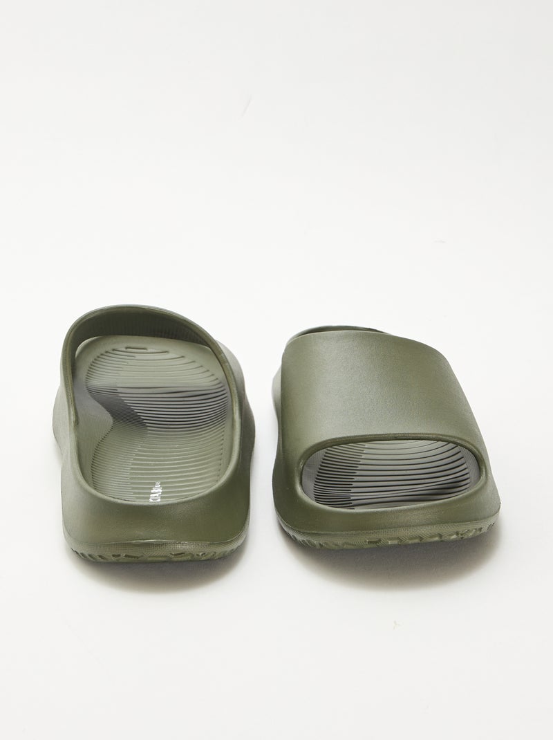 Mules de piscine compensées Kaki - Kiabi