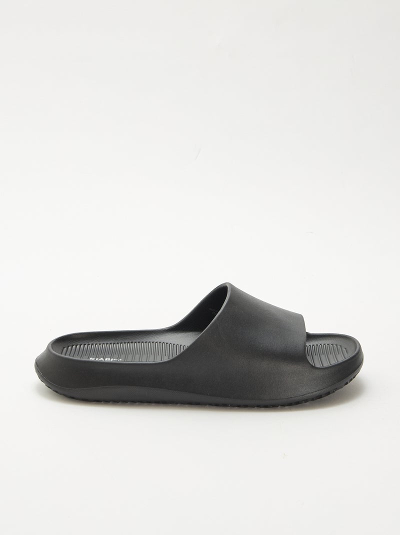 Mules de piscine compensées Noir - Kiabi
