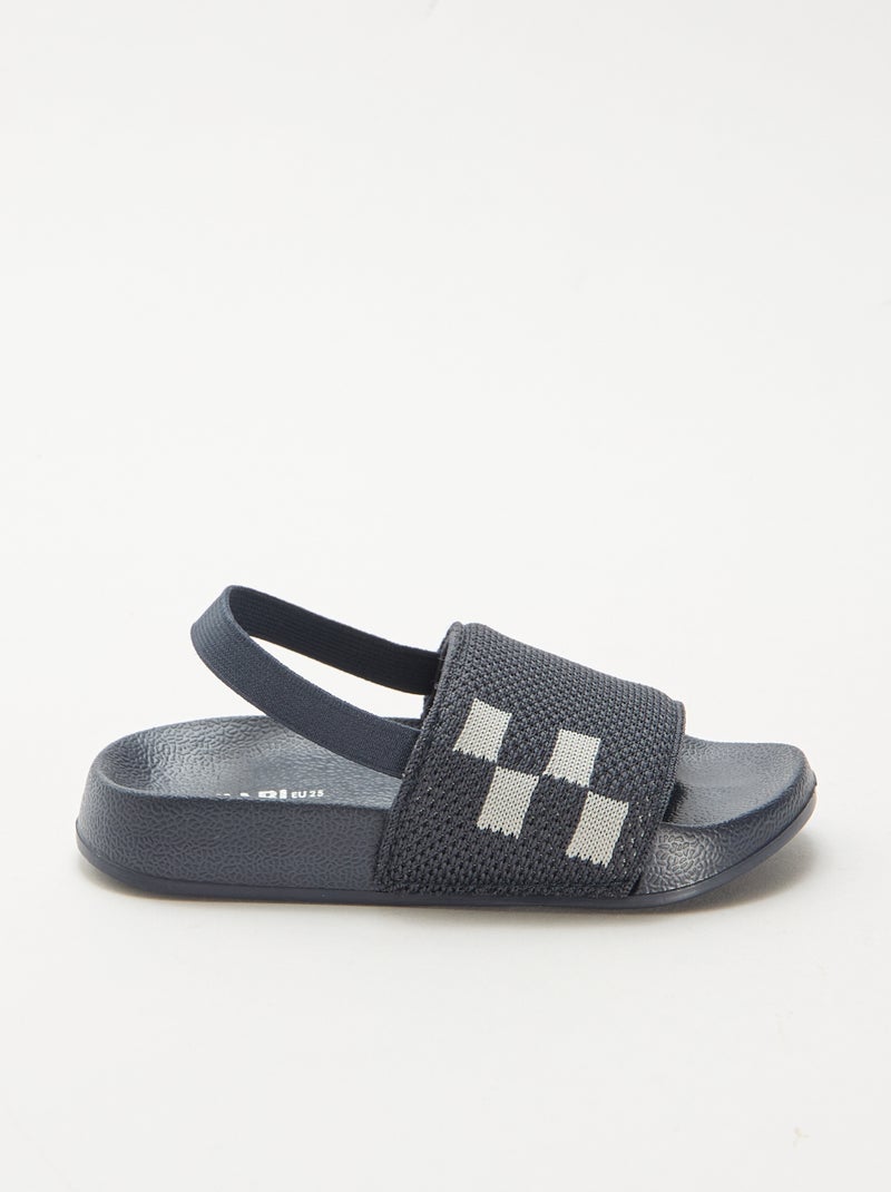 Mules de piscine élastiquées Bleu - Kiabi