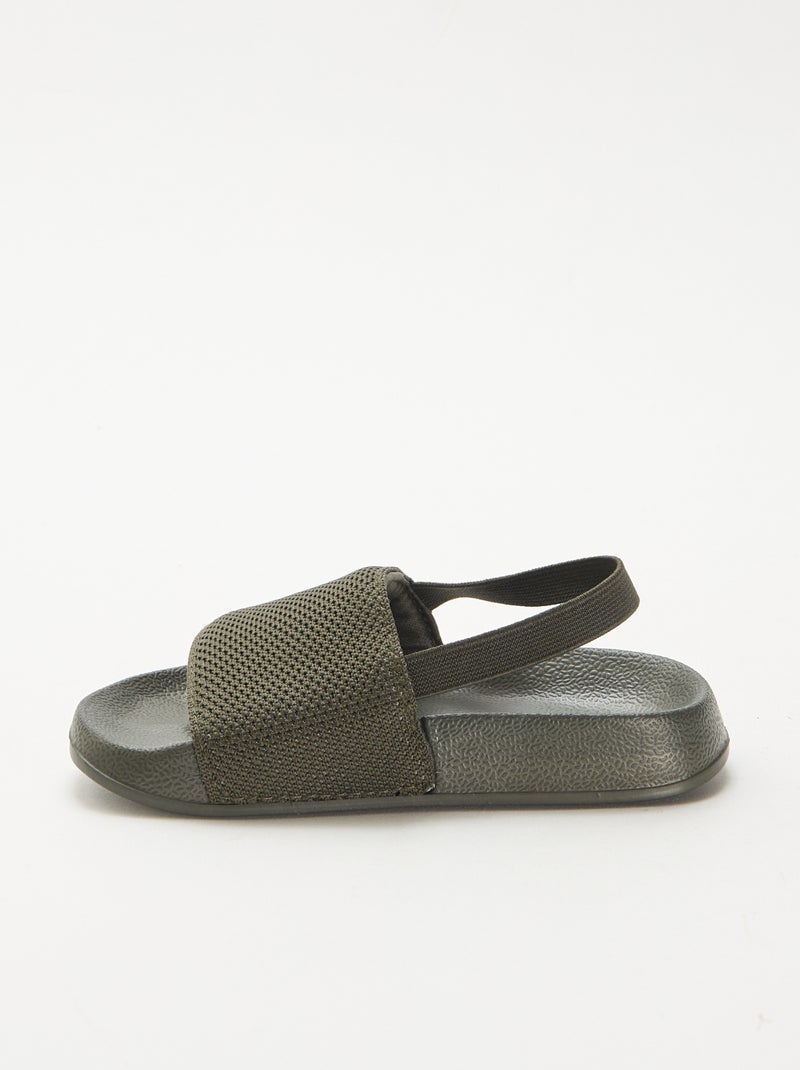 Mules de piscine élastiquées Kaki - Kiabi