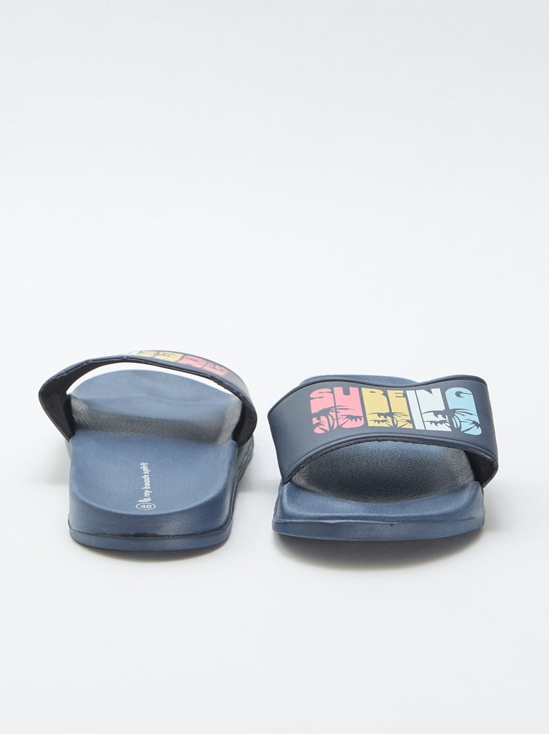 Mules de piscine 'surfing' Bleu - Kiabi