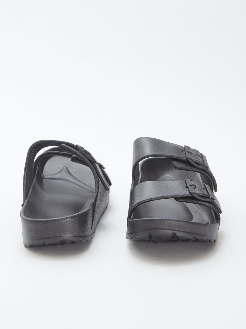 Mules double bride en plastique moulé NOIR - Kiabi