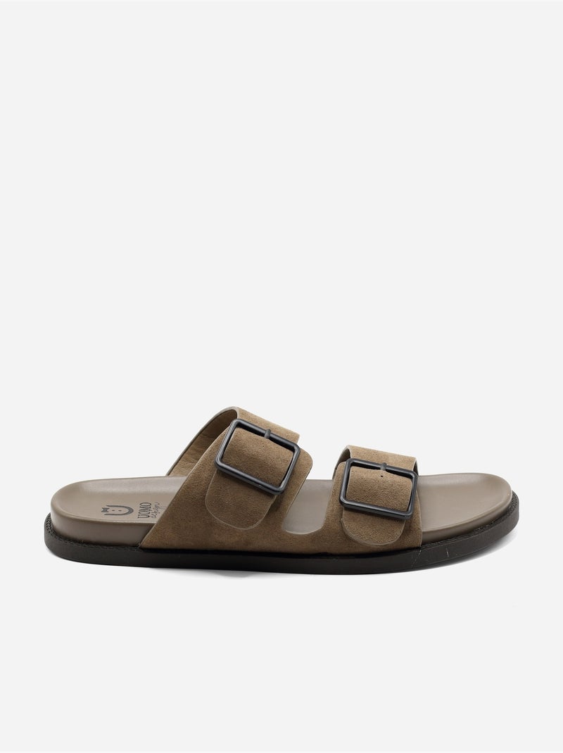 Mules double brides - Uomo Kaki - Kiabi