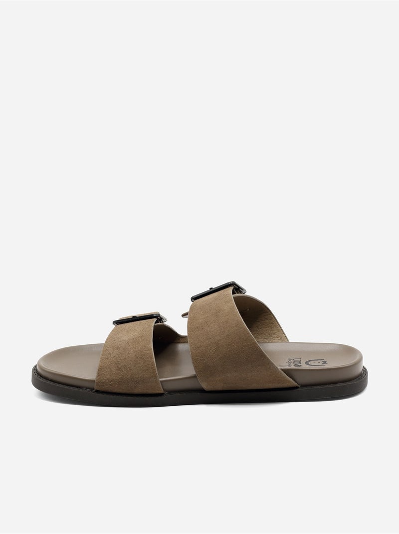 Mules double brides - Uomo Kaki - Kiabi