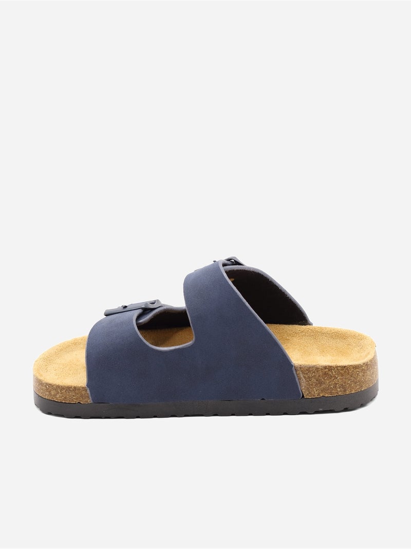 Mules double brides Bleu foncé - Kiabi