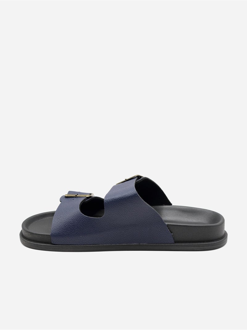 Mules double brides Bleu - Kiabi