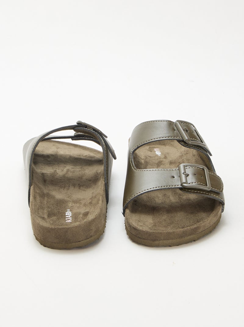Mules double brides Kaki - Kiabi
