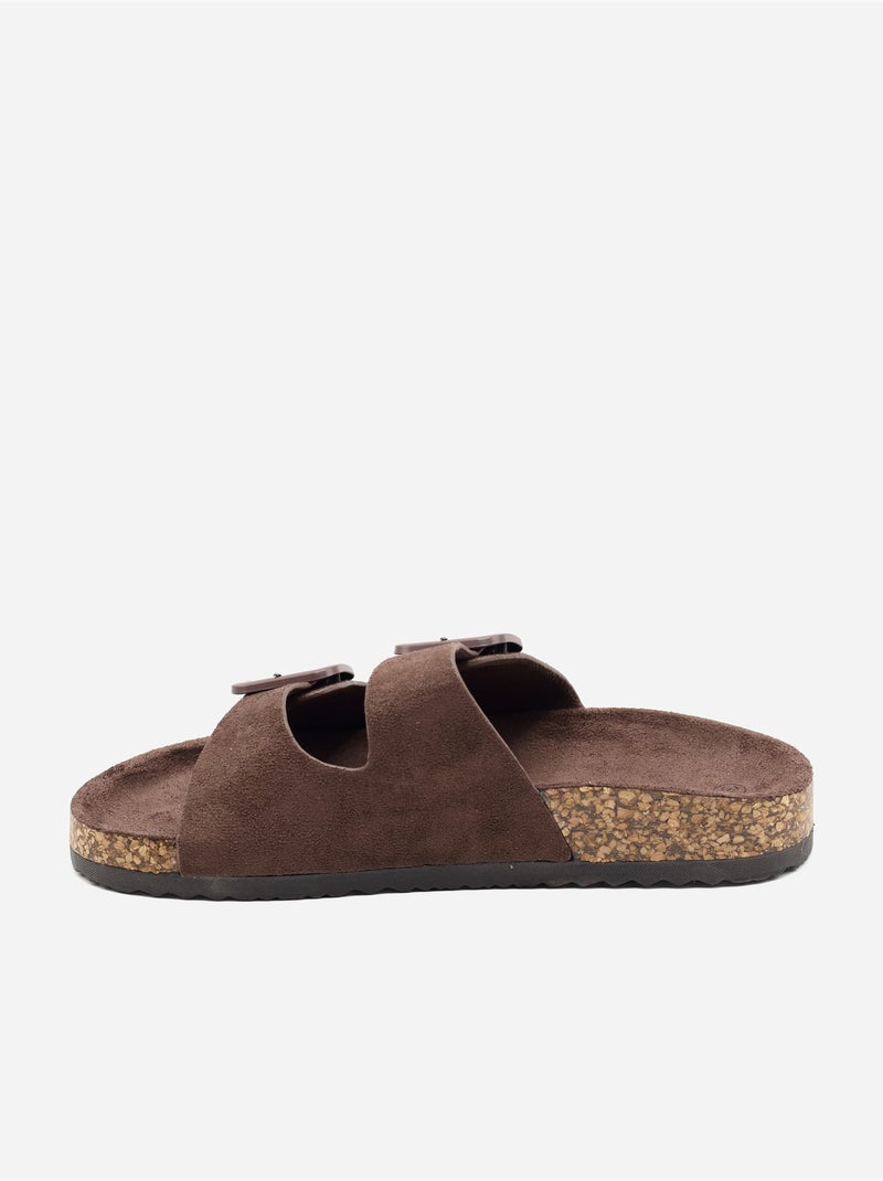 Mules double brides Marron - Kiabi