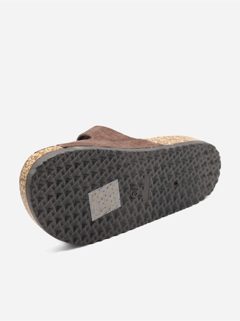 Mules double brides Marron - Kiabi