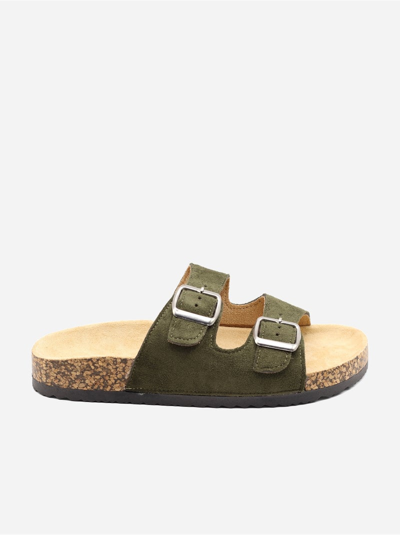 Mules double brides Vert - Kiabi
