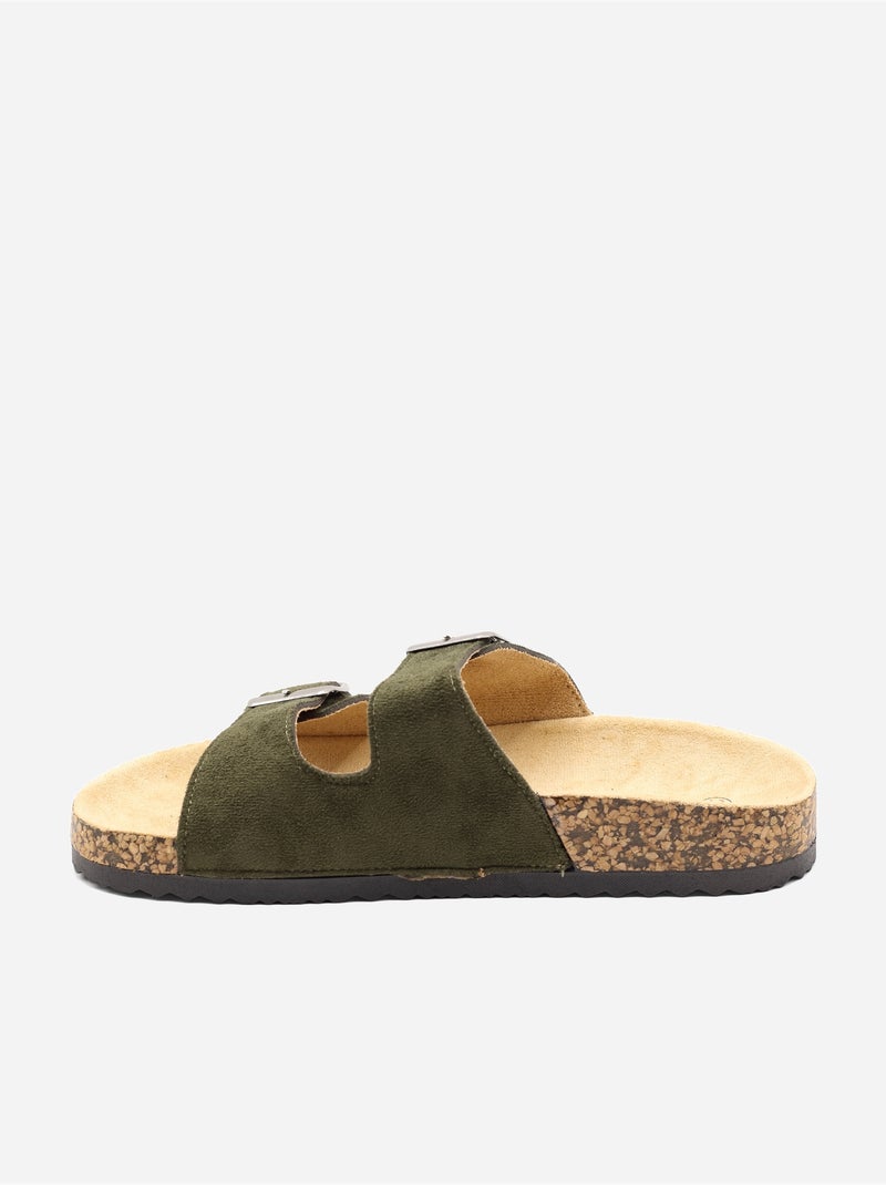 Mules double brides Vert - Kiabi